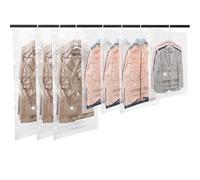 ADTO Housses de Rangement Sous Vide Suspendues, Paquet de 7 | 7 Pack Sac de Rangement Sous Vide Suspendues pour Vêtement Avec Cintre, Réutilisable pour Manteaux Costumes Robes