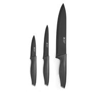Advantage Noir - Set 3 couteaux lames PVD noir : Office, Utile et Chef