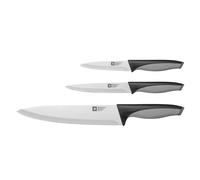 Richardson Sheffield - Set 3 couteaux de cuisine : utile, office et chef - Advantage - Acier inoxydable 13 C, Finition Satinée - Noir et Gris