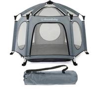 Adventure Parc Pop-Up - Dreambaby - Tissu Avec Sac De Transport - Housses Anti-Uv (Utilisation Extérieur) - Ø 1,3 M - H1 M Gris