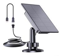 Advokingtap Chargeur de panneau solaire monocristallin 2 W pour Ring pour Eufy pour Blink pour caméras extérieures Reolink avec câble de support à 360° Noir