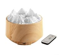 Advokingtap Humidificateur de flamme avec télécommande, diffuseur coloré de 300 ml pour aromathérapie, effet feu réaliste pour chambre à coucher, salon, bureau (grain de bois peu profond)