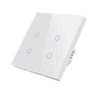Advokingtap Interrupteur mural Smart Touch RF433 sans panneau de verre rétroéclairé WiFi pour maison, bureau, garage, entrepôt, contrôle de l'éclairage noir (Touch 4 blanc)