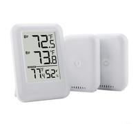Advokingtap Lot de 2 thermomètres sans fil avec 2 émetteurs, hygromètre numérique pour serre intérieure et extérieure, plage de -40 °C à 60 °C, matériau ABS