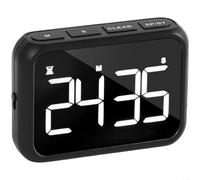 Advokingtap Minuteur LED rechargeable avec grand écran de 10,2 cm, crochet magnétique, luminosité et volume réglables pour la cuisine, les études, blanc