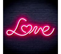 ADVPRO St16s42-fnu0201-k Panneau néon LED en silicone avec inscription Love with Heart Flex Rose