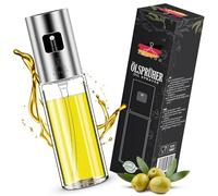 Adyloo Pulvérisateur d'huile pour huile alimentaire | Accessoires pour friteuse à air chaud | Flacon pulvérisateur d'huile 100 ml en verre et acier inoxydable | Spray d'huile pour cuisson, cuisson,