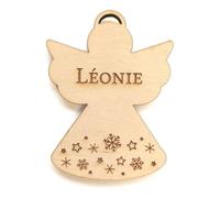 Adzif.biz Le sticker de decoration Ange Flocons de noël en Bois Personnalisable