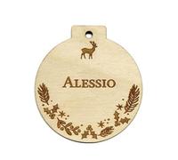 Adzif.biz Le sticker de decoration - Boule de noël en Bois Personnalisable. Boule en Bois à Suspendre. Boule pour Sapin à Personnaliser avec prénom