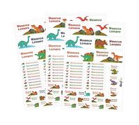 Adzif.biz Le sticker de decoration Étiquettes Ecole Prénom Personnalisables kit 120 étiquettes prénom, étiquettes stylos, étiquettes cahiers, gourde Dinosaures