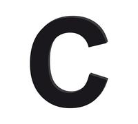 Adzif.biz Le sticker de decoration - Lettre C Décorative en Verre Acrylique Noir 4mm | Lettrage Élégant en Verre Synthétique pour Prénom, Mariage, Enseigne et Décoration