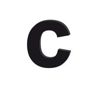 Adzif.biz Le sticker de decoration - Lettre C Décorative en Verre Acrylique Noir 4mm | Lettrage Élégant en Verre Synthétique pour Prénom, Mariage, Enseigne et Décoration