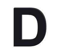 Adzif.biz Le sticker de decoration - Lettre D Décorative en Verre Acrylique Noir 4mm | Lettrage Élégant en Verre Synthétique pour Prénom, Mariage, Enseigne et Décoration