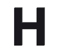 Adzif.biz Le sticker de decoration, Lettre H Décorative en Verre Acrylique Noir 4mm | Lettrage Élégant en Verre Synthétique pour Prénom, Mariage, Enseigne et Décoration