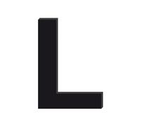 Adzif.biz Le sticker de decoration - Lettre L Décorative en Verre Acrylique Noir 4mm | Lettrage Élégant en Verre Synthétique pour Prénom, Mariage, Enseigne et Décoration