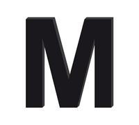 Adzif.biz Le sticker de decoration - Lettre M Décorative en Verre Acrylique Noir 4mm | Lettrage Élégant en Verre Synthétique pour Prénom, Mariage, Enseigne et Décoration