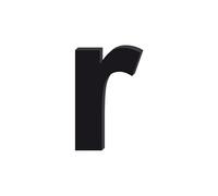 Adzif.biz Le sticker de decoration - Lettre r Décorative en Verre Acrylique Noir 4mm | Lettrage Élégant en Verre Synthétique pour Prénom, Mariage, Enseigne et Décoration