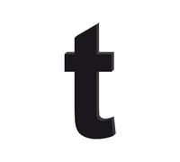 Adzif.biz Le sticker de decoration - Lettre t Décorative en Verre Acrylique Noir 4mm | Lettrage Élégant en Verre Synthétique pour Prénom, Mariage, Enseigne et Décoration