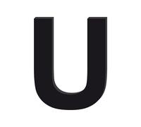 Adzif.biz Le sticker de decoration, Lettre U Décorative en Verre Acrylique Noir 4mm | Lettrage Élégant en Verre Synthétique pour Prénom, Mariage, Enseigne et Décoration