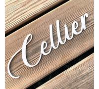 Adzif.biz Le sticker de decoration - Plaque de Porte Maison - Toilettes, Salon, Chambre, Buanderie, Bain, Cuisine, Mot Décoratif Porte Autocollant 3D Plexi Noir Blanc Or Argent
