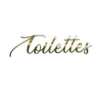 Adzif.biz Le sticker de decoration - Plaque de Porte Maison - Toilettes, Salon, Chambre, Buanderie, Bain, Cuisine, Mot Décoratif Porte Autocollant 3D Plexi Noir Blanc Or Argent