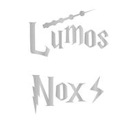 Adzif.biz Le sticker de decoration - Sticker Interrupteur Lumos/Nox - Dimensions 7,5 Cm x 4,5 Cm - Argent - Brillant - Adhésifs