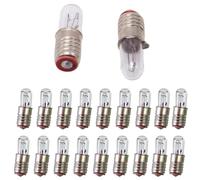 ADZJOY Lot de 20 Mini-Ampoules E5 for Micro-indicateur, 1,5 V, 2,5 V, 6,3 V, 12 V, 24 V, for Instrument de Microscope, Petite Ampoule, Douille à vis E5, Support de Lampe(20pcs 12V)