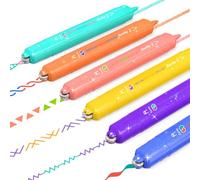AECHY Lot de 6 Feutres Double Pointe à Paillettes, Lignes Bicolores | Lignes Bicolores et Pointe Souple Scintillante pour Bullet Journal, Notes, Scrapbooking, Loisirs Créatifs et Cadeaux