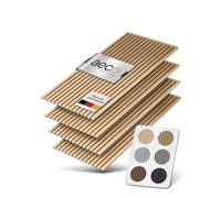Aeco Sound® - Panneaux Acoustiques en Bois | 4 Pièces, chaque 120x60cm | Placage en Bois Véritable (Chêne) & Feutre Acoustique (Gris) | Set de 4 = 2,88m² | Revêtement Mural, Isolation Phonique