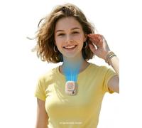 Aecooly Mini Ventilateur de Cou Portable avec design magnétique fort 10H | Écran LED, rechargeable, idéal pour extérieur et voyages, cadeau pour femmes - Beige