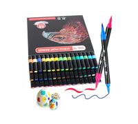 AEDAGA 48 Couleurs Feutre Acrylique, Acrylic Marker Double Pointe avec Pinceau et Pointe Fine pour Enfants et Adultes, Marqueur Acrylique pour Bois, Toile, Pierre, Verre, Céramique