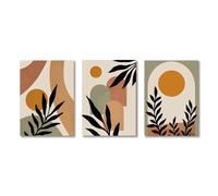 AEFOUU Affiche murale abstraite moderne, style bohème, motif feuille orange, lignes géométriques, décoration pour chambre ou salon (40 x 60 cm, sans cadre)