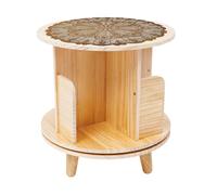 aefxNika Bibliothèque rotative pour enfant - 46 cm - En pin | Étagère rotative pour livres, jouets et plantes, 1 niveau, capacité de charge de 50 kg, en bois de pin, autoportante