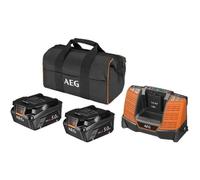 AEG Powertools Pack de 2 batteries PRO18V SETLL1850SHD – 5,0 Ah High Demand, chargeur, sac