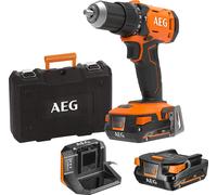 AEG BSB18G4-402C - Perceuse-marteau (18 V, 60 Nm, mandrin de 13 mm, 2 vitesses, avec 2 batteries de 4 Ah, chargeur, mallette de transport