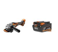 AEG - Meuleuse 18V Brushless 125 mm (Sans Batterie) - Moteur Haute Performance - Réglage du Carter & Batterie Pro Lithium 18 V PRO18V 4,0 Ah Compatible avec Tous Les Outils PRO18V et SUBCOMPACT