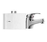 AEG MTH 350 UTE Petit chauffe-eau hydraulique instantané 230 V avec mitigeur monocommande uniquement pour lavabo à main, 3,5 kW, prêt à brancher, 189557