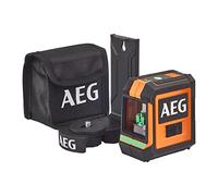 AEG - Niveau laser croix, portée 20 m, laser vert, 2 lignes, avec 1 adaptateur, 2 piles AA, 1 pochette de rangement, bande velcro, en carton - CLG220-B
