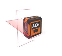 AEG Niveau Laser Croix Rouge CLR215-B Portée 15 m 2 Lignes Filetage 1/4 | Fonction d'inclinaison activable, compatible trépied, adaptateur, 2 piles AA, pochette de rangement et bande velcro inclus