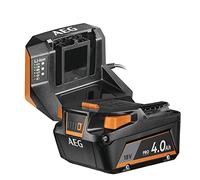 AEG - Pack Batterie + Chargeur 18V L1840S - Batterie Pro Lithium 4.0Ah + Chargeur Rapid - Compatible Gamme PRO18V - Puissance, Autonomie et Charge Rapide pour Travaux Intensifs