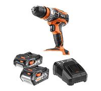 AEG - Perceuse percussion compacte 18V, batteries 2,0 Ah & 4,0Ah, chargeur, coffret 30 pcs