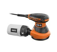 AEG - Ponceuse Excentrique 300 Watts 125 mm, 7000 à 15000 trs/mn, Démarrage en Douceur, Variateur, Frein de Patin, Aspiration intégré, Livrée avec Sac à Poussière & 3 Abrasifs - EX125 ES