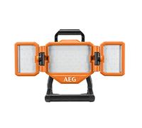 AEG Projecteur PRO18V 3500 Lumens Triple Panneau BLP18-0 (Sans batterie) | Fonctionnement sur secteur ou batterie, 2 panneaux latéraux pivotants, 3 niveaux de luminosité, chantier et garage, atelier