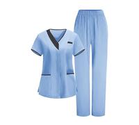 AEGJEGVD 2026 Uniforme Médicale Femme Ensemble Pantalon + Haut Infirmière Medicale Femmes Vêtements de Travail Uniformes Aide-Soignante Professionnelle Infirmière Esthétique Tenue Complète