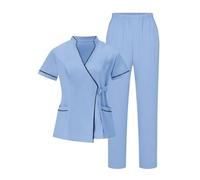 AEGJEGVD 2026 Uniforme Médicale Femme Ensemble Pantalon + Haut Infirmière Medicale Femmes Vêtements de Travail Uniformes Aide-Soignante Professionnelle Infirmière Esthétique Tenue Complète