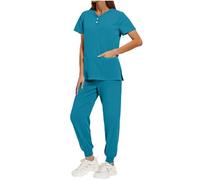 AEGJEGVD Uniforme Médicale Femme Ensemble Pantalon + Haut Infirmière Medicale Femmes Vêtements de Travail Uniformes Aide-Soignante Professionnelle Infirmière Esthétique Tenue Complète