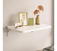 AEIOFAT Bureau Pliant Mural, Table Murale Rabattable Flottante pour Cuisine (Blanc, Pliable, escamotage à 1 Bouton, 40 x 40 cm)