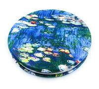 Aeisage Compact Mirror Small for Girls Handheld Mirror Folding Pu Leather Floral Mirror Compact Claude Monet Water Lilies Unique Gift for Sister, Diameter 2.75 Inch x 0.4 Inch Thickness