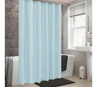 AEKDCL Rideau Douche Anti Moisissure en PEVA 100x190cm/39x75in(WxH) Bleu Ciel Rideau de Douche Tissu Polyester Imperméable Lavable en Machine pour Baigoire Angle Salle de Bain avec 12 Crochets