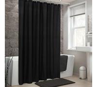 AEKDCL Rideau Douche Anti Moisissure en PEVA 80x120cm/31x47in(WxH) Noir Rideau de Douche Tissu Polyester Imperméable Lavable en Machine pour Baigoire Angle Salle de Bain avec 12 Crochets